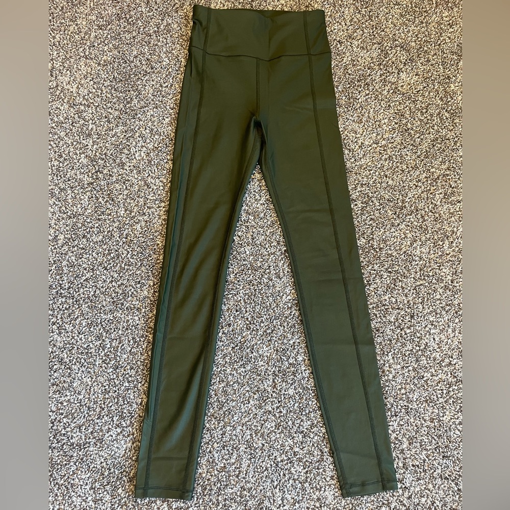 Sweaty Betty Luxe High Shine Olive Leggings